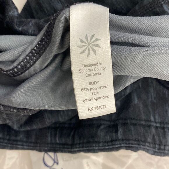 Athleta Women's Athletic High Rise Mélange Pattern Work Out Leggings In Black Si - Picture 10 of 11